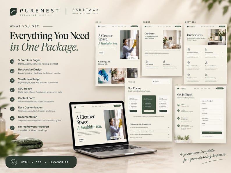 Cleaning Business Website Template, House Cleaning Service Landing Page ...