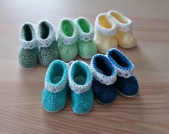 chaussons layette crochet  (3 mois) SUR COMMANDE