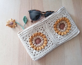 pochette TROUSSE A MAQUILLAGE crochetée, accessoire beauté femme