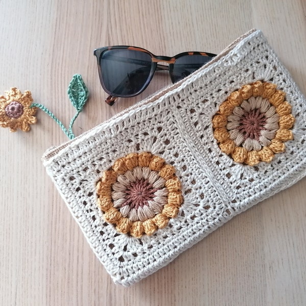 pochette TROUSSE A MAQUILLAGE crochetée, accessoire beauté femme