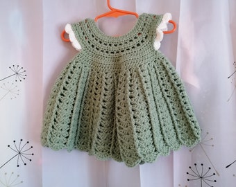 robe 3/6 MOIS crochetée - fait main