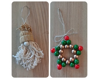 suspension sapin noel OR - bois et crochet - christmas tree ornement