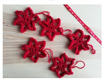 flocon crochet pour sapin de noel (ornement DIY)