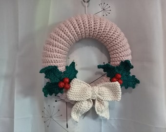 couronne de Noël - décoration de fetes - wreath christmas crochet