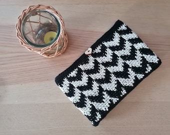 pochette sac ZIG ZAG - crocheté a la main