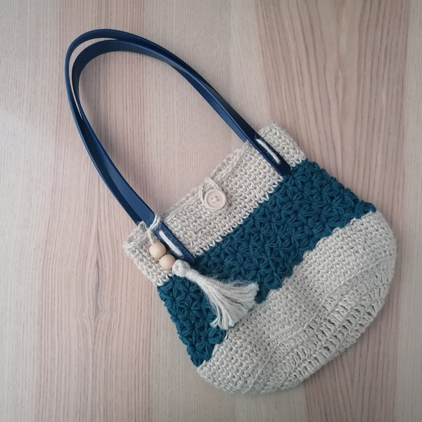 sac crochet jute (crocheté a la main)