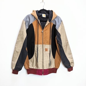 ジャケット・アウター Carhartt Style Patchwork jacket XL Carhartt Jacket Vintage Jacket Patchwork Jacket Carhartt Zip up
