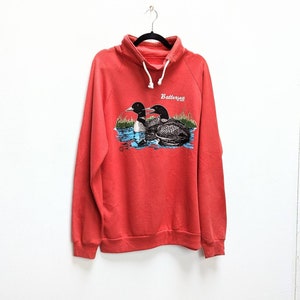 Duck Graphic Sweatshirt Vintage Sweatshirt Red Sweatshirt
