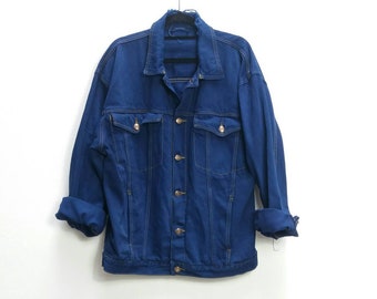 Blue Denim Jacket Vintage Distressed Denim Jacket XL Unisex Denim Jacket Oversize Denim Jacket Vintage Denim Jacket Oversize Jean Jacket XL
