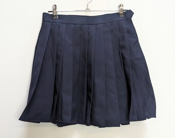 Navy Mini-Skirt Vintage Pleated Mini Skirt Navy Blue Skirt Pleated Skirt XS Mini-Skirt Navy Skirt Vintage Mini-Skirt Wool Blend Skirt XS
