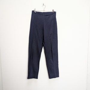 Blue Check Trousers Vintage Checkered Trousers Blue Check Pants Small Trousers Women&#39;s Trousers Checkered Pants Vintage Trousers Small Pants