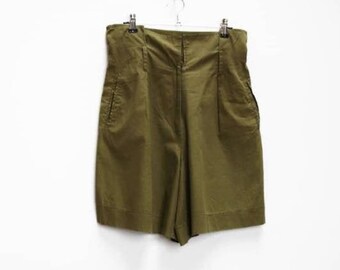 Green Shorts Vintage High Waisted Shorts Medium Women's Shorts Green High Waist Shorts Vintage Green Shorts Medium High Waisted Shorts Green