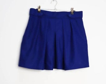 Blue Mini-Skirt Vintage Blue Wool Skirt Large Women's Mini Skirt Wool Blend Skirt Large Blue Mini-Skirt Vintage Short Skirt Blue Skirt Large