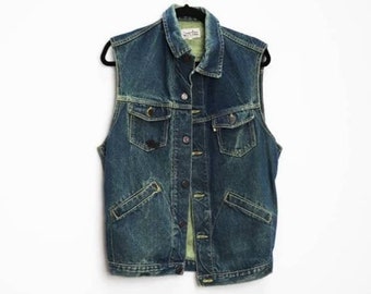 sleeveless jean vest