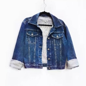 Blue Denim Jacket Vintage Denim Jacket Large Blue Denim Jacket Jean Jacket Vintage Blue Denim Jacket Large Women&#39;s Denim Jacket Large Jacket
