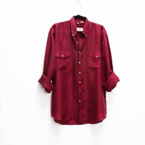 burgundy silk shirt