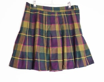 purple plaid skirt uk