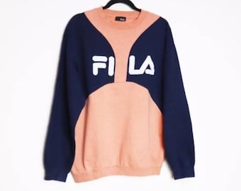 Fila Sweatshirt vintage Sweatshirt Colourblock Sweatshirt Fila Jumper L Sweatshirt Fila Sweater Colourblock Jumper vintage Fila Sweatshirt L