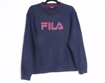 Sudadera Fila Sudadera Vintage Fila Jumper Sudadera bordada Sudadera Marina Suéter Fila Suéter Sudadera Pequeña Sudadera Vintage Fila Jumper S