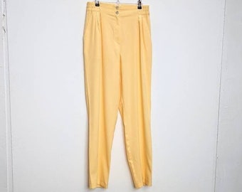 Yellow Trousers Vintage Trousers Yellow Pants Medium Women's Trousers Yellow High Waisted Trousers Medium Trousers Vintage High Waist Pants