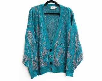 turquoise cardigan sweater