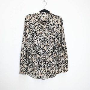 Animal Print Blouse Vintage Blouse Medium Women&#39;s Blouse Animal Print Shirt Animal Patterned Blouse Women&#39;s Shirt Vintage Animal Print Top M