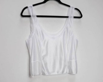 Sheer White Crop Top Vintage Sheer Crop Top Sheer White Cropped Cami Top Sheer Cami Top Cropped Camisole Top Vintage White Crop Cami Medium
