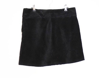 Black Corduroy Mini Skirt Vintage Cord Mini-Skirt Large Women's Corduroy Skirt Black Cord Skirt Vintage Black Corduroy Mini-Skirt Cord Mini