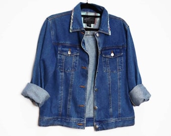Chaqueta de mezclilla azul Chaqueta de mezclilla vintage Chaqueta de mezclilla pequeña Chaqueta de mezclilla pequeña chaqueta de jean azul pequeña chaqueta de jean
