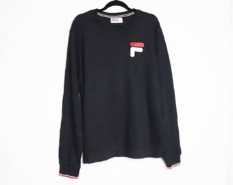 Fila Sweatshirt Vintage Fila Pullover Schwarz Sweatshirt Fila Sweatshirt XL Sweatshirt Schwarz Pullover Branded Sweatshirt Vintage Sweatshirt Fila XL