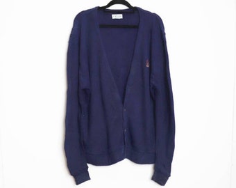 thin navy cardigan