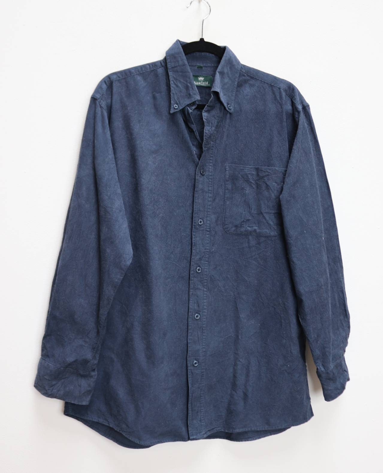 Blue Corduroy Shirt Vintage Cord Shirt Medium Men's | Etsy