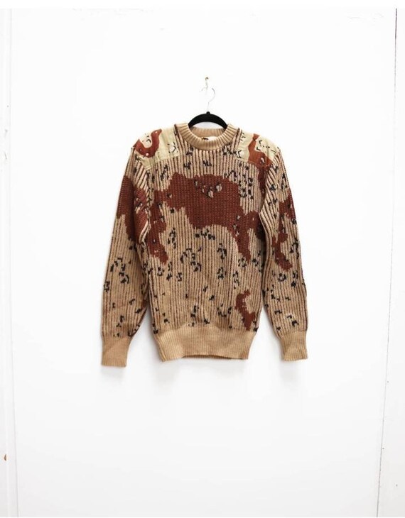 brown patterned jumper