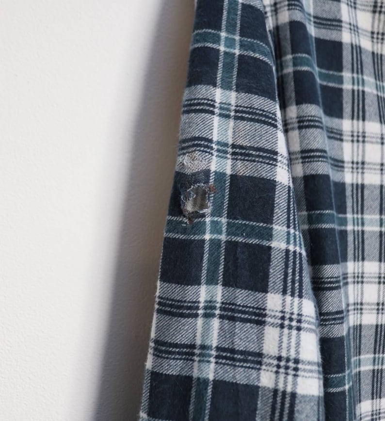Black Plaid Flannel Shirt Vintage Plaid Shirt Black Check Flannel Shirt Plaid Button-Down Shirt Vintage Black Checkered Button Down Flannel