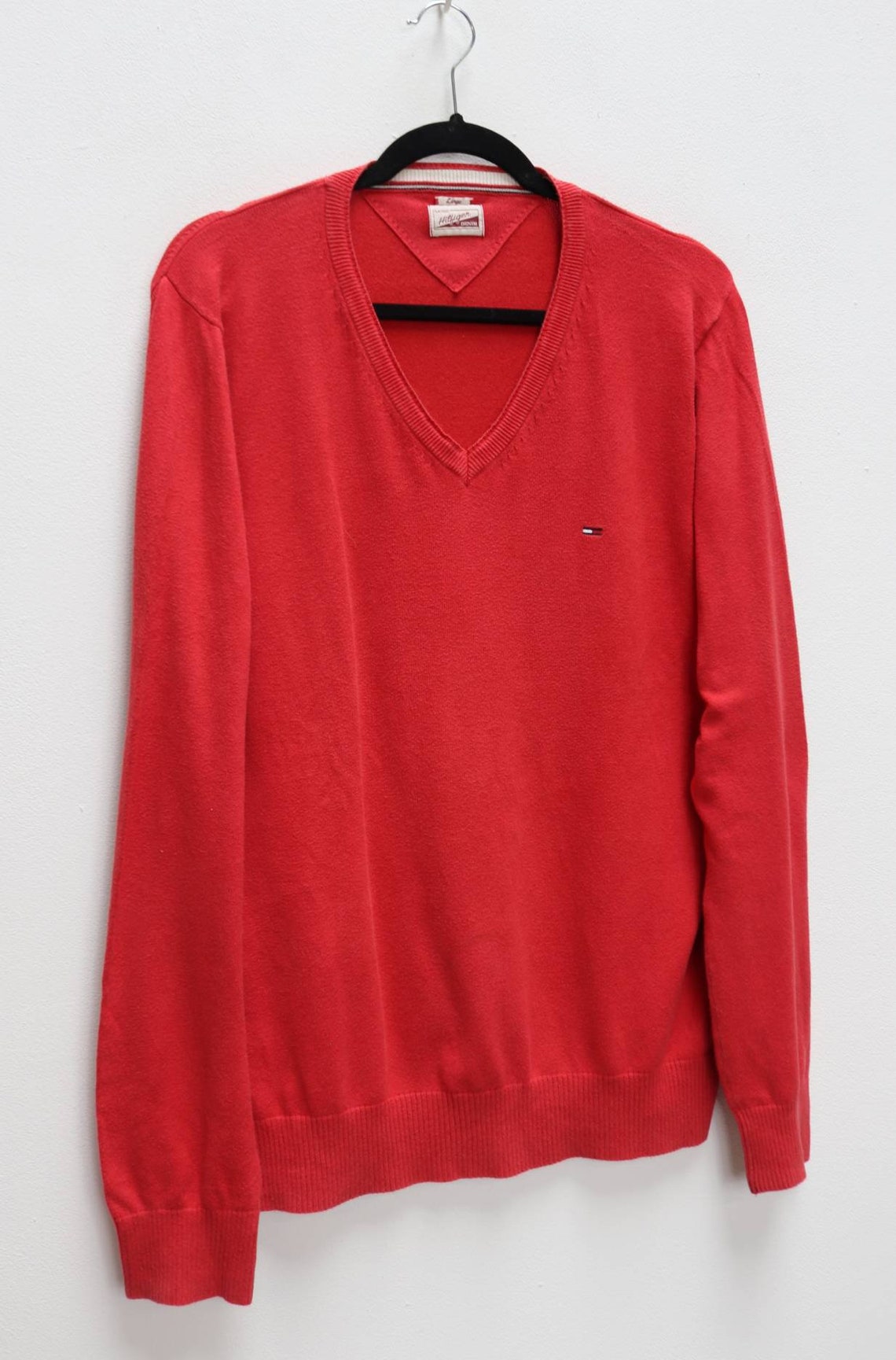 Tommy Hilfiger Jumper Vintage Sweater Red Jumper Tommy - Etsy UK