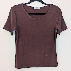 Brown T-Shirt Vintage T-Shirt New Look T-Shirt Brown Top Women&#39;s T-Shirt Medium Top Vintage Brown T-Shirt Medium Top Ladies T-Shirt Brown M