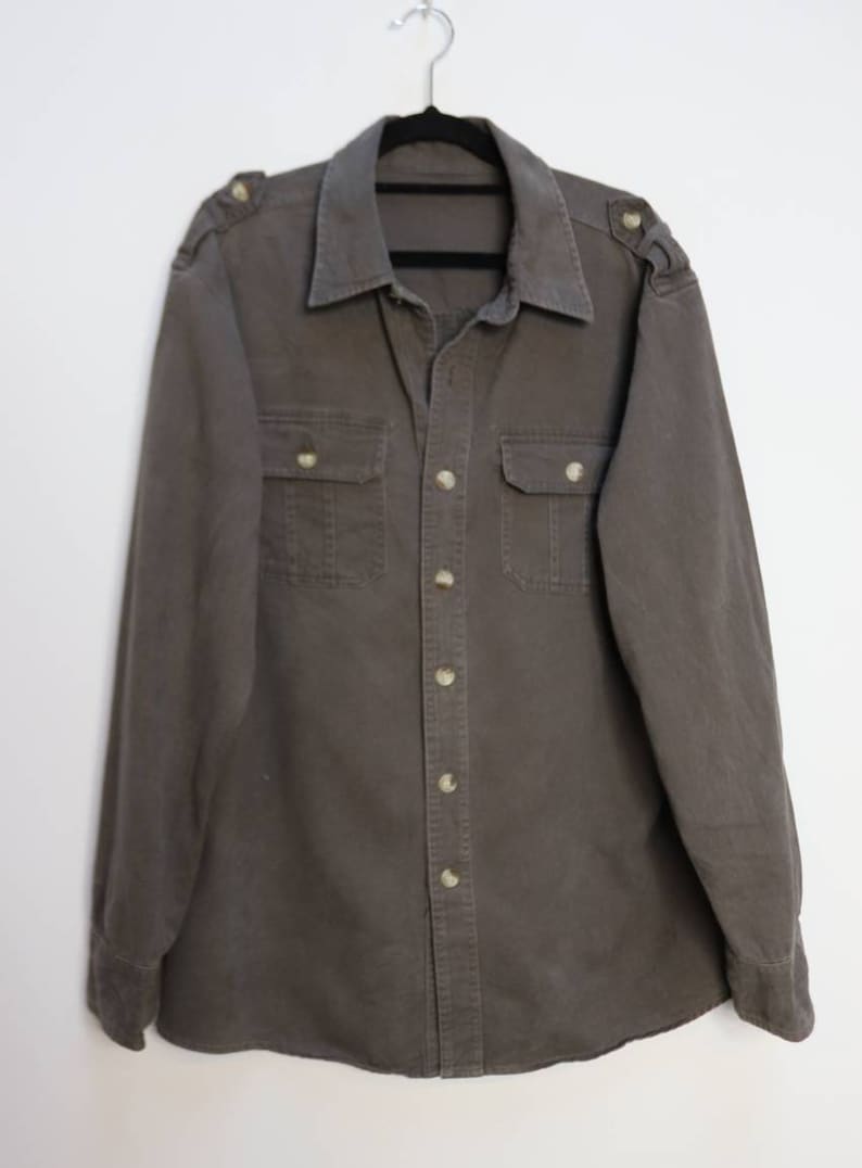 Grey Cotton Shirt Vintage Gray Shirt Medium Men/'s Shirt Grey Button Down Shirt Gray Button-Down Shirt Vintage Grey Shirt Gray Cotton Shirt M