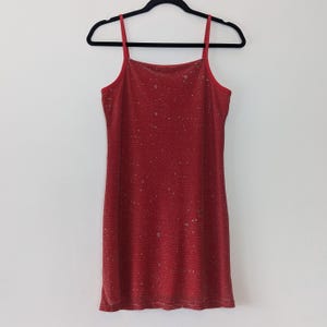 Red Glitter Mini Dress Vintage Mini Dress Sparkly Mini Dress Red Mini Dress Glittery Dress XS Mini Dress Sparkly Dress Vintage Red Dress XS
