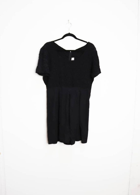 Black Playsuit Vintage Black Romper Women's Large