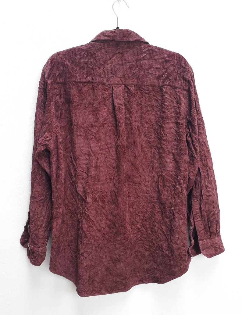 Burgundy Corduroy Shirt Vintage Red Thick Cord Shirt Vintage Burgundy Chunky Corduroy Shirt Medium Red Cord Button Down Thick Corduroy Top M