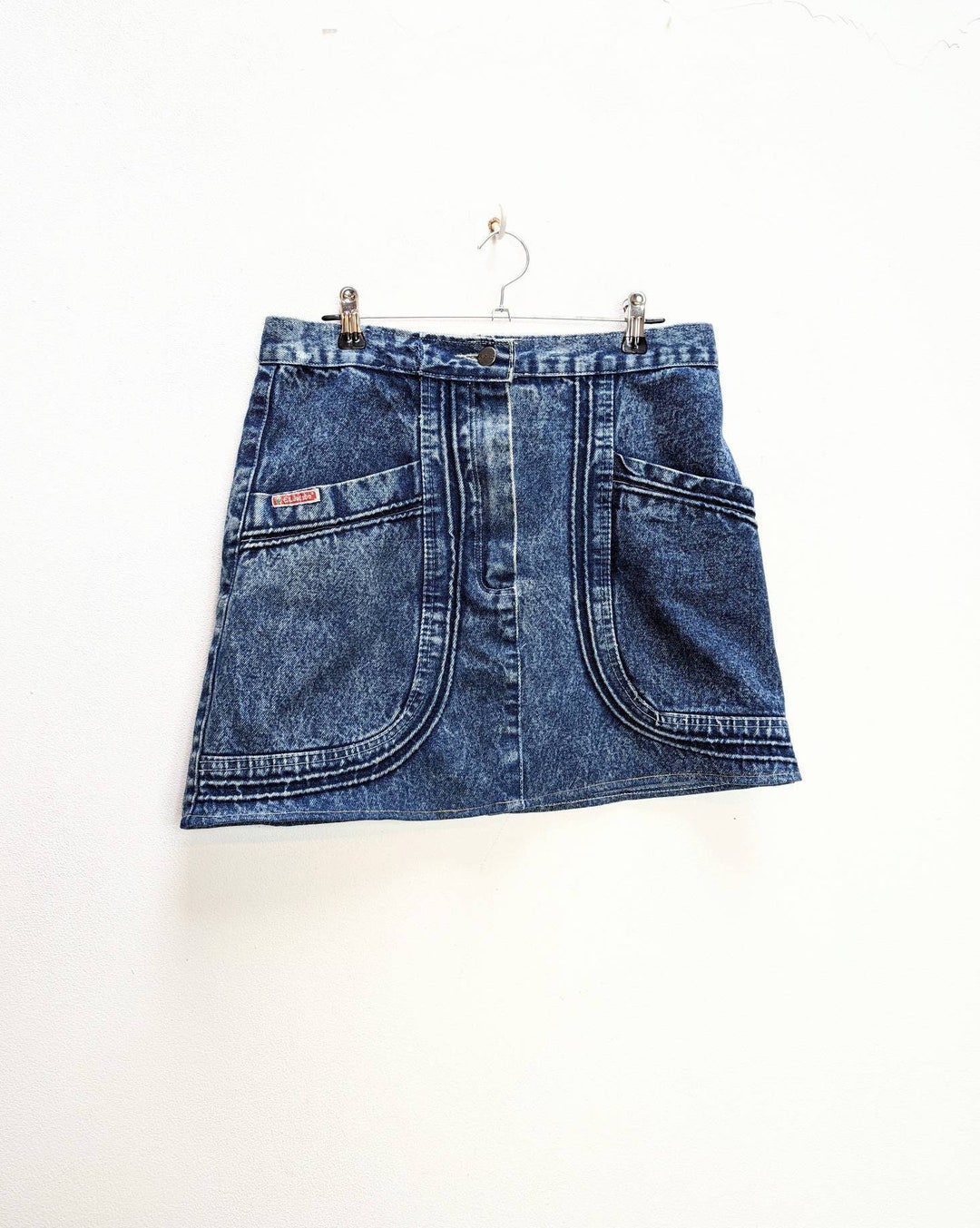 Blue Denim Mini-skirt Vintage Denim Skirt Medium Mini Skirt - Etsy