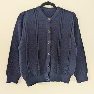 Navy Cardigan Vintage Cardigan Blue Cardigan Navy Knit Cardigan Navy Sweater Medium Cardigan Women&#39;s Cardigan Vintage Knit Cardigan Sweater