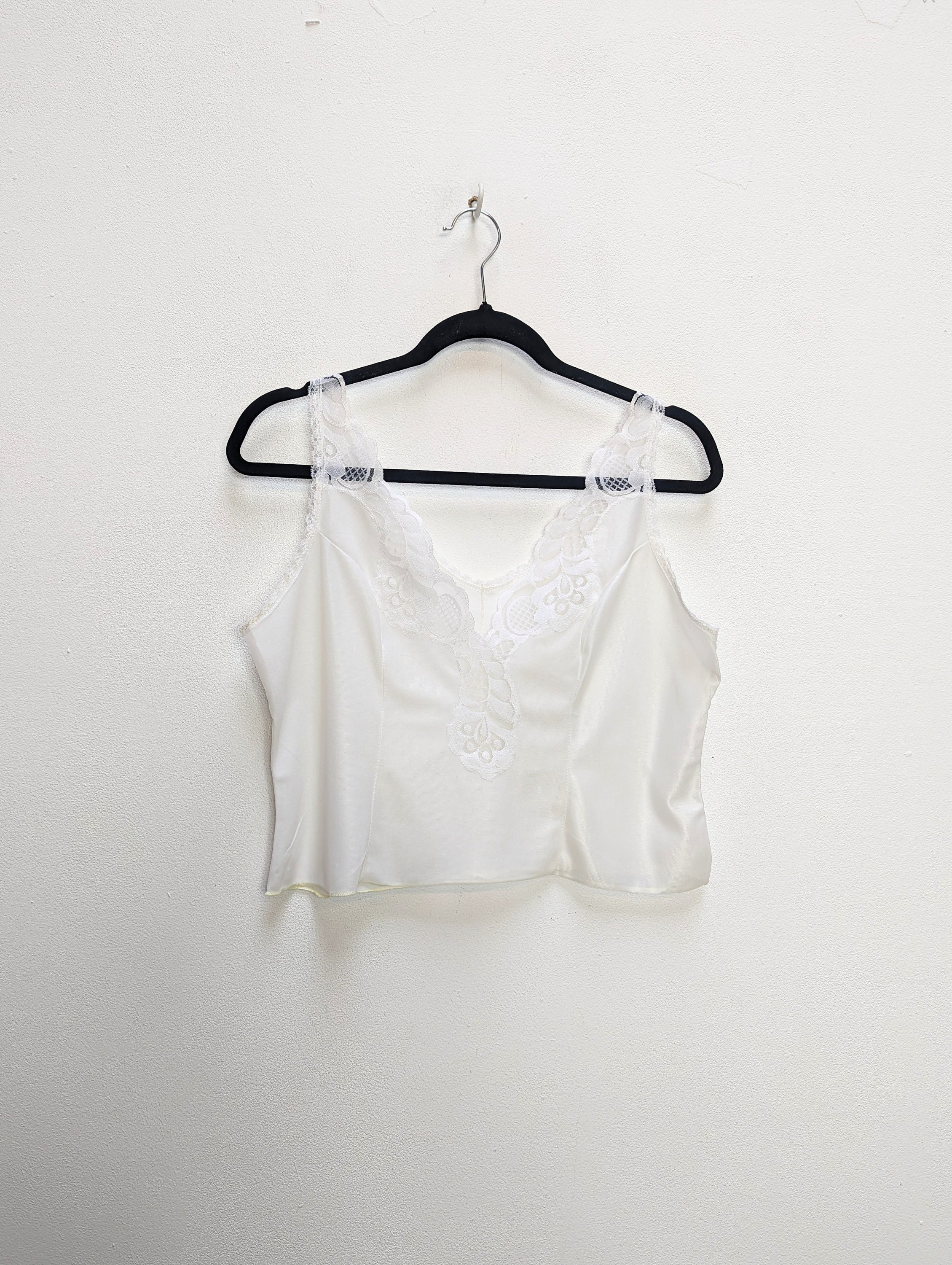 Sheer Lacy Crop Top Vintage Cropped Camisole Top Large Crop Top