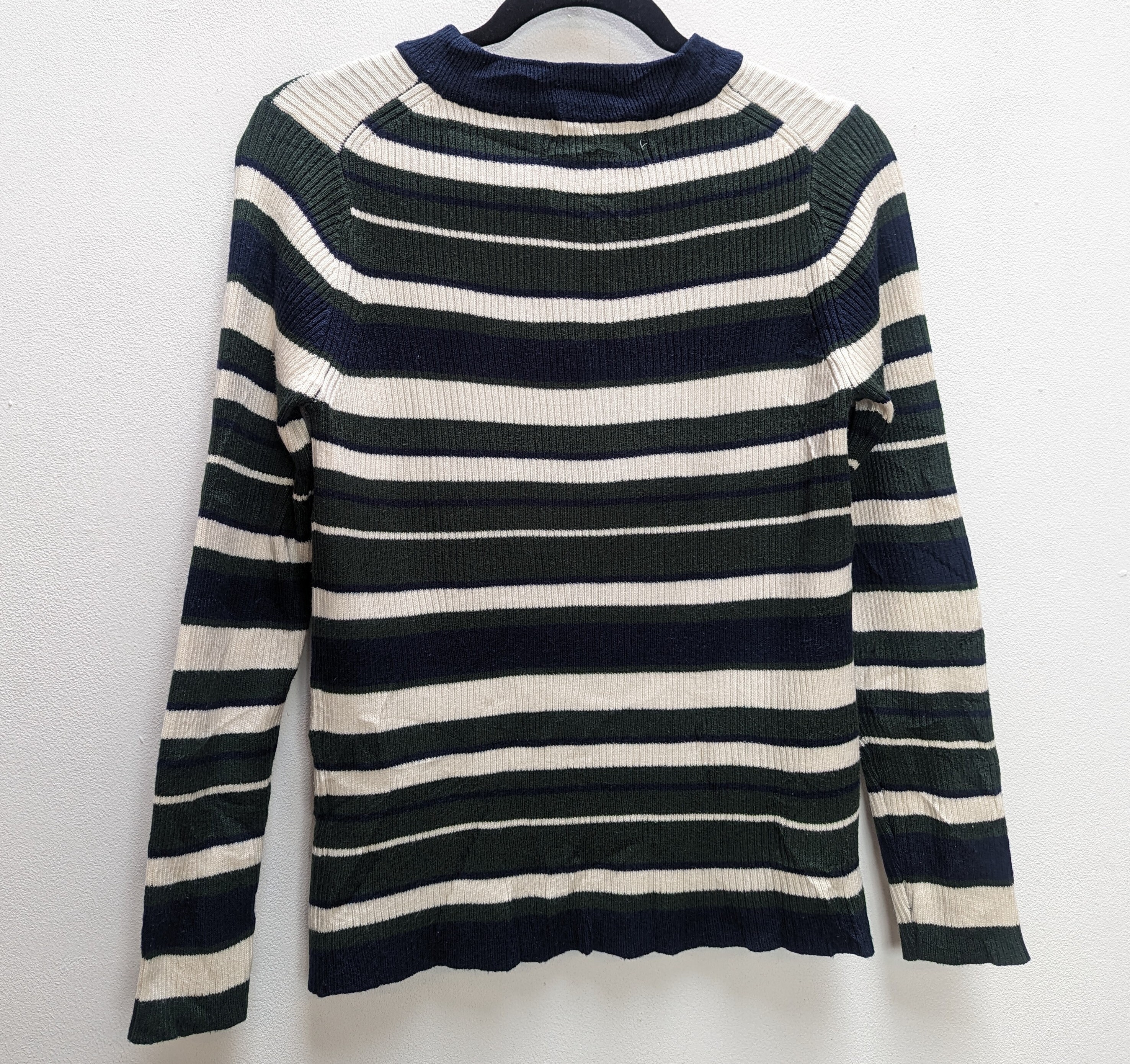 Green Stripe Jumper Vintage Stripe Knit Jumper Ribbed Jumper 