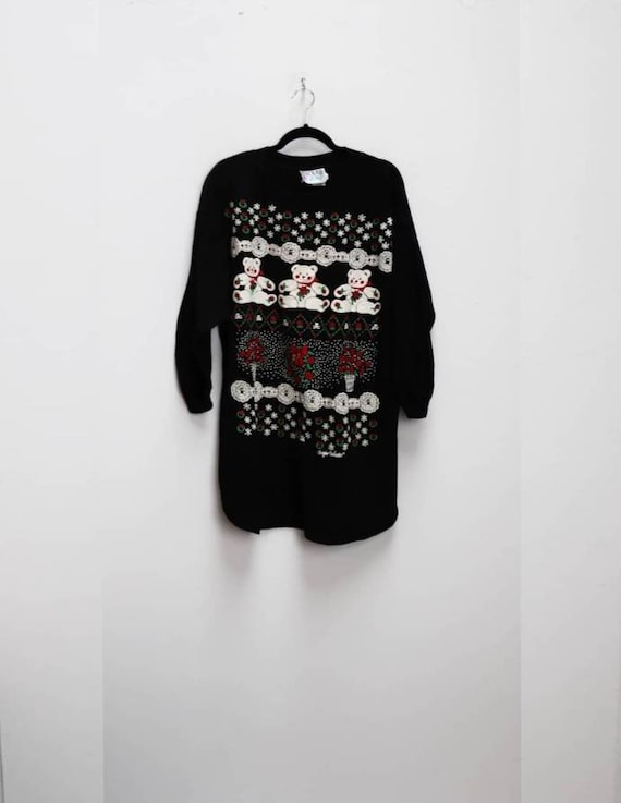 oversized grey vintage shirt with embroidered stars snowflakes size M