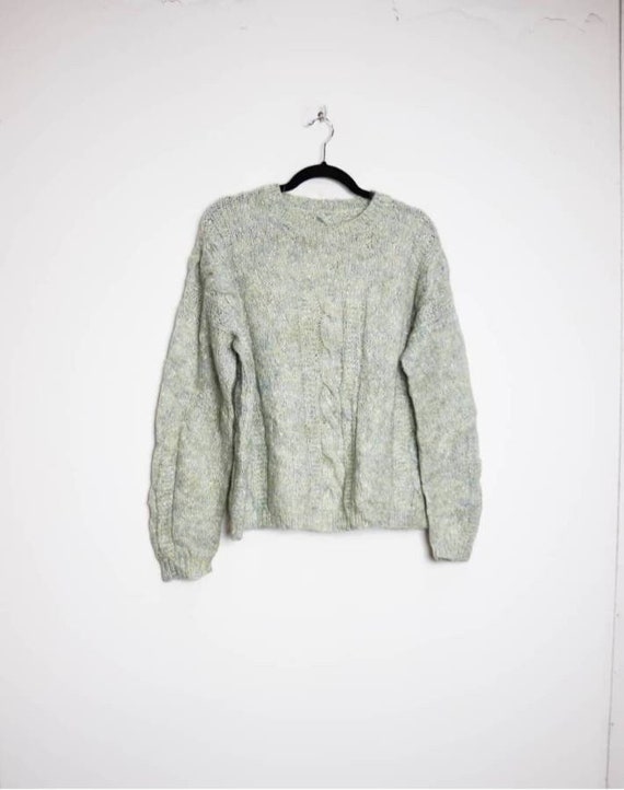 MarmaladeVintageCo Turquoise Jumper Vintage Knit Jumper Turquoise Sweater XL Jumper Turquoise Knit Sweater Women's Jumper Ladies Sweater Vintage Jumper XL Knit