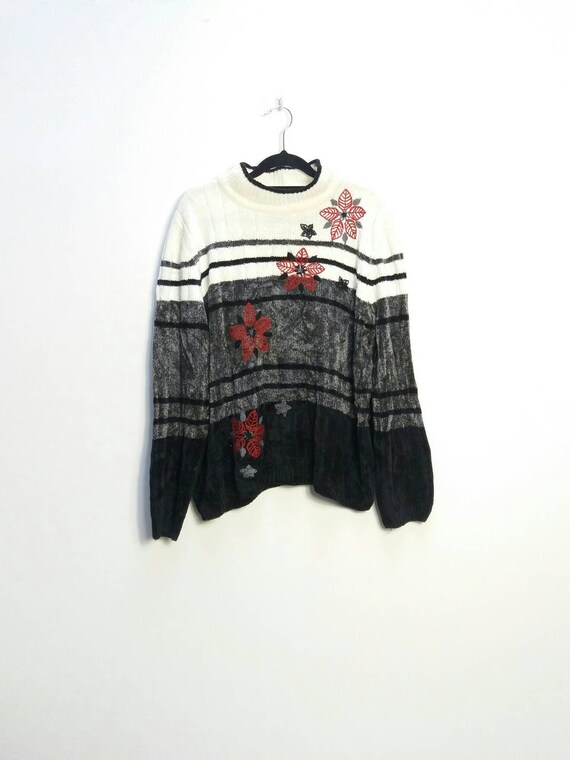Embroidered Chenille Jumper Vintage Chenille Knit