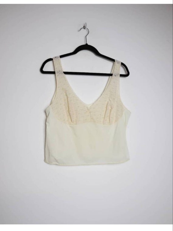 White Lace Crop Top Vintage Cropped Cami Top Sheer White Crop Top Small  Lacy Crop Top Vintage Crop Cami Top White Sheer Cropped Camisole S 