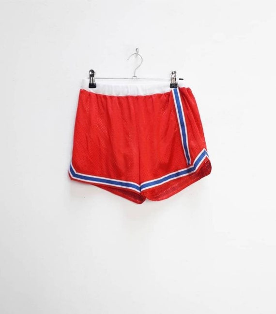 Red Sport Shorts Vintage Mesh Shorts 