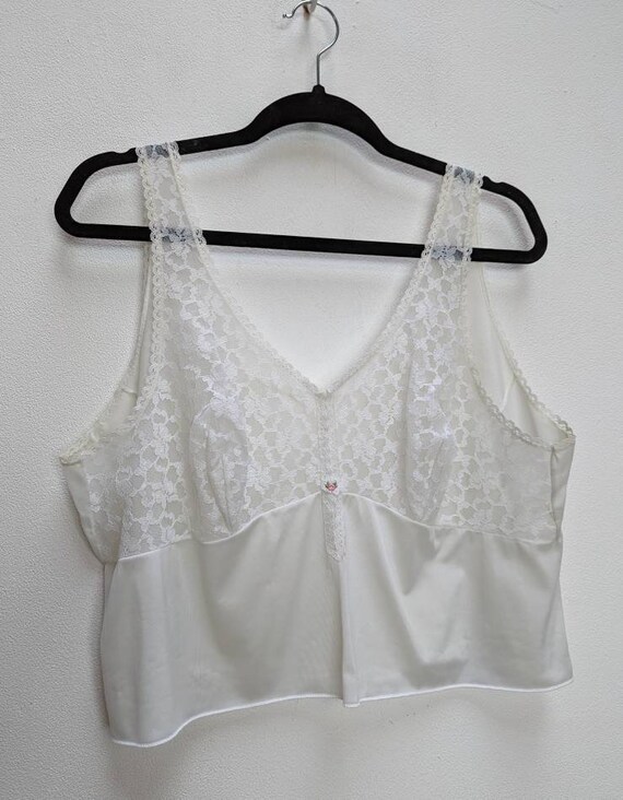 Sheer White Crop Top Vintage Lacy Crop Top Sheer Cami Top Cropped